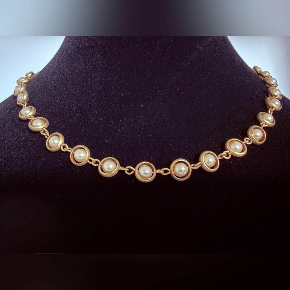 Dainty Gold & Pearl Bead Necklace